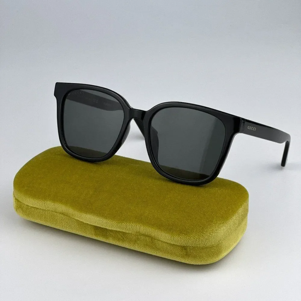 NEW Gucci GG1346SK 001 Black Grey Square Unisex Sunglasses GG 1346SK
